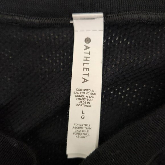 Athleta Black Foresthills Ascent Tank Top Sleeveless Lightweight Womens Size L - Picture 6 of 9